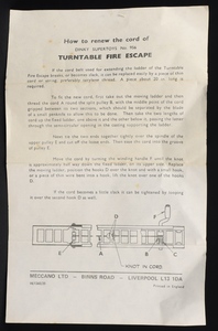 Dinky toys 956 turntable fire escape jj328 leaflet