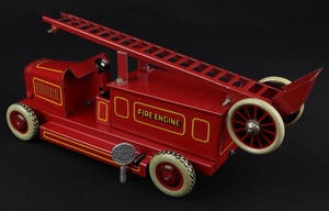 Chad valley  fire engine with ladder tinplate jj696 back