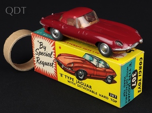 Corgi toys 307 e type jaguar detachable hard top jj854 front