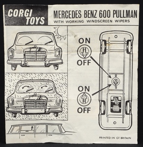 Corgi toys 247 mercedes pullman 600 jj866 leaflet