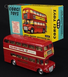 Corgi toys 468 routemaster bus red rose tea coffee jj969 front