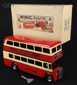 Tri ang minic 60 double decker bus ovaltine jj970 front