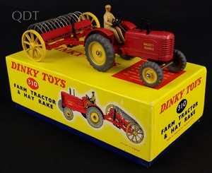 Dinky toys 310 farm tractor hay rake jj977 front