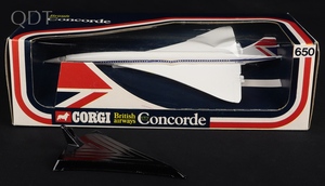 Corgi toys 650 british airways concorde jj984 front