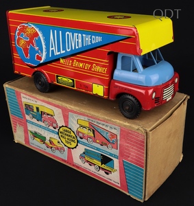Wells brimtoy transport van  all over globe jj993 front