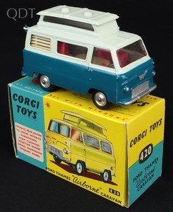 Corgi toys 420 ford thames airborne caravan kk452 front