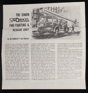 Corgi toys 1127 simon snorkel fire engine kk545 leaflet