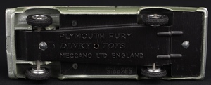 Dinky toys 137 plymouth fury convertible kk638 base