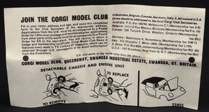 Corgi toys 319 lotus elan coupe ll79 leaflet