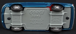 Corgi toys 222 renault floride ll117 base