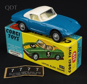 Corgi toys 319 lotus elan coupe ll125 front