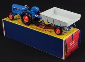 Matchbox king size k 11 fordson tractor farm trailer ll313 back