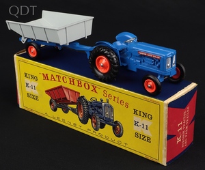 Matchbox king size k 11 fordson tractor farm trailer ll313 front