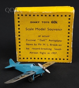Dinky toys 60k percival gull aeroplane ll325 front