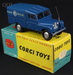 Corgi toys 416 rac radio rescue landrover ll351 front