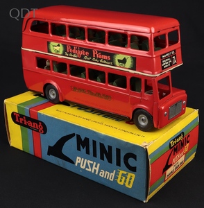 Tri ang minic m214 double decker bus ll507 front