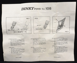 Dinky toys 108 sam's car ll508 leaflet