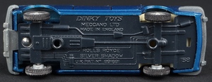 Dinky toys 158 rolls royce silver shadow ll572 base