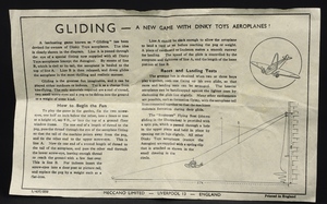 Dinky toys 60h singapore flying boat ll607 leaflet