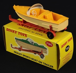 Dinky toys 796 healey sports boat on trailer ll719 back