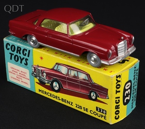 Corgi toys 230 mercedes benz 220 se coupe ll817 front